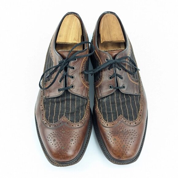 Ben Sherman Mens Gatsby Wingtip Shoes Size 11 Leather & Canvas - Picture 3 of 8